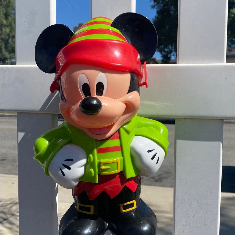 Disney Parks Christmas Mickey Mouse Elf Popcorn Bucket Holiday